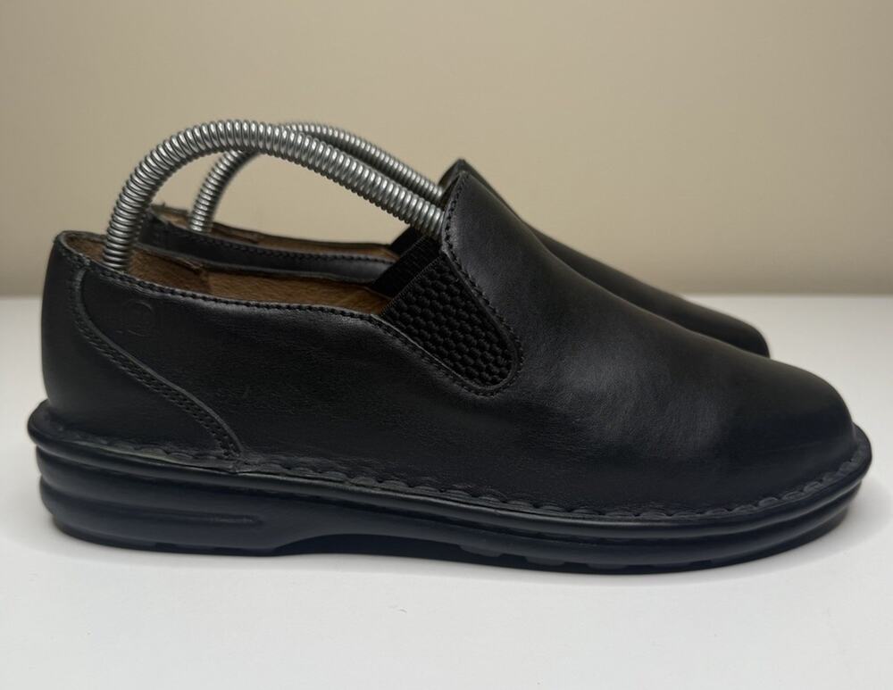 Born Madi Loafer Womens 10 Black Leather Slip On B3829 Comfort Shoes